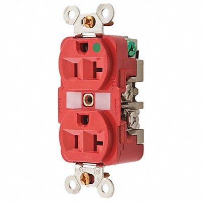 Receptacle Red 20 A 2P3W Back Side 1PK Receptacle Red 20 A 2P3W Back Side 1PK