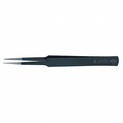 Tweezers ESD Straight 5-1/4 In SS Black