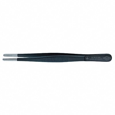 Tweezers ESD Round Serrated 5-3/4 In Blk