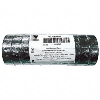 Elec Tape 60 ft Lx3/4 W 7 mil Black PK10
