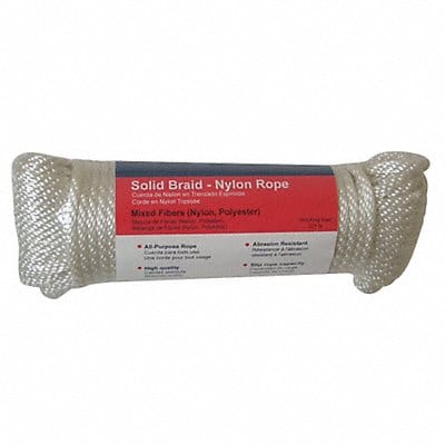 Rope Nylon Braided 3/8 in Dia 100 ft L