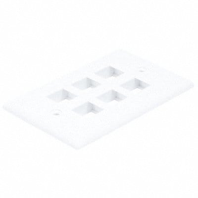 WallPlate Blank 6 Hole White
