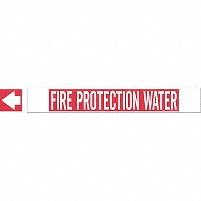 Pipe Marker Fire Protection Water 4in H