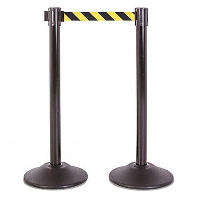 Stl Stanchion Blk 7.5ft Yel/Bk Belt PR1