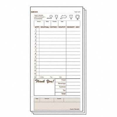 Guest Checks 3-Part Carbonless PK8