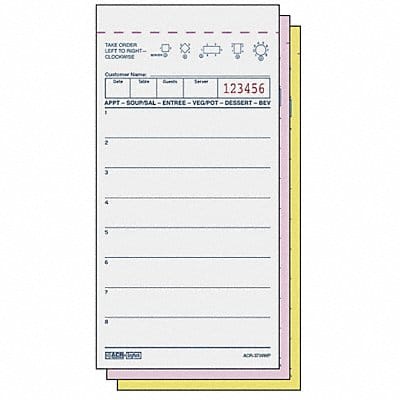 Guest Checks 3-Part Carbonless PK50
