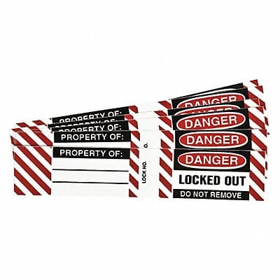 Padlock Label 3/4 inx4 1/2 in Vinyl PK6