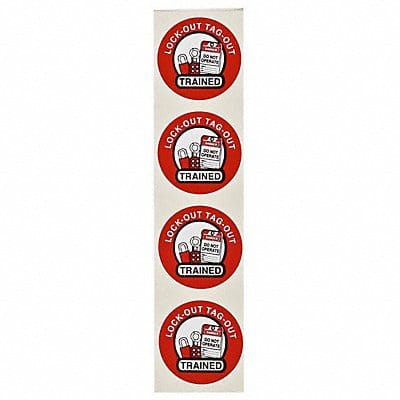 Hard Hat Label Black Red/White PK4