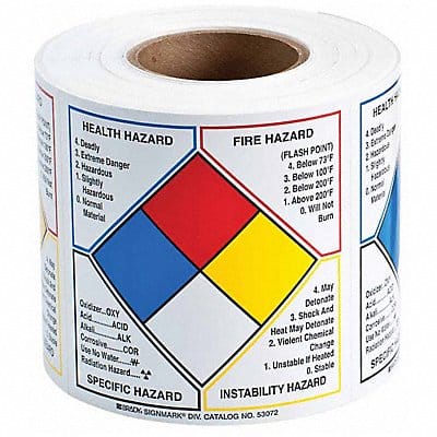 NFPA Label 6 H 6 W PK500