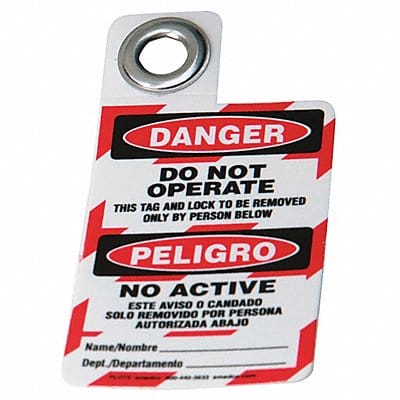 Danger Bilingual Tag 3 x 2 In Met 3/8 In