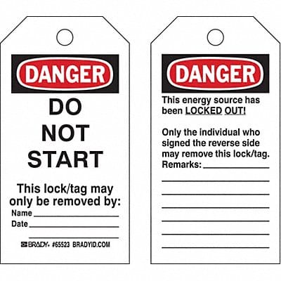 Danger Tag 5-3/4 x 3 In Cardstock PK25