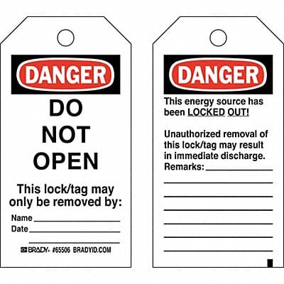 Danger Tag 5-3/4 x 3 In Cardstock PK25
