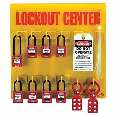 Lockout Station Filled 8 Padlocks