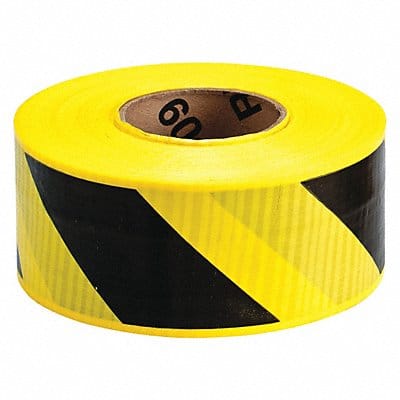 Barricade Tape Black/Yellw 500 ft L 3 in