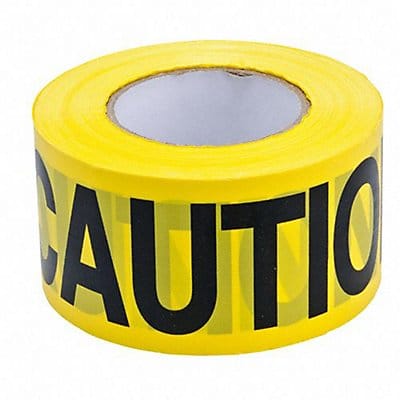 Barricade Tape Yellow 200 ft L 3 in