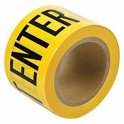 Barricade Tape Yellow 200 ft L 3 in