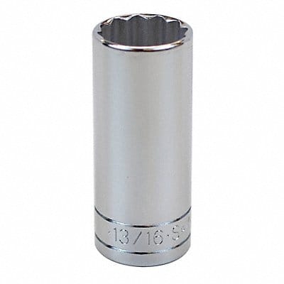 Socket Steel Chrome 13/16 in