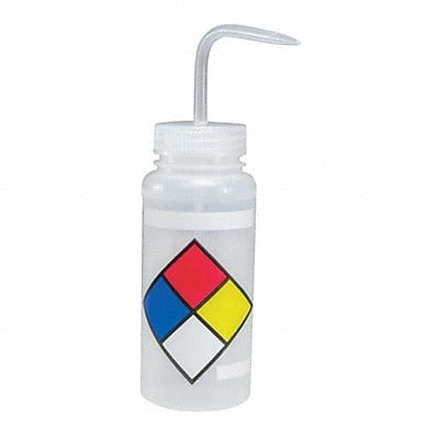 Wash Bottle Std 16 oz Write-On Wht PK4