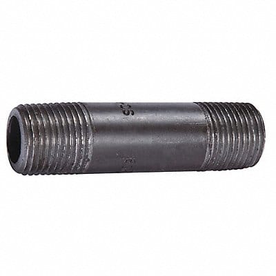 Black Pipe Nipple Threaded 2x8 In