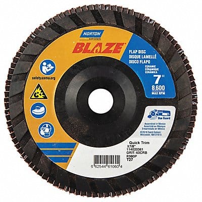 Fiber Disc 7 in Dia 7/8in Arbor 60 Grit