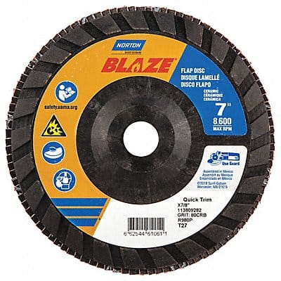 H5983 Fiber Disc 7 in Dia 7/8in Arbor 80 Grit