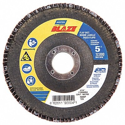 Fiber Disc 5 in Dia 7/8in Arbor 80 Grit