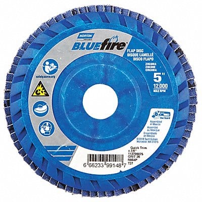 H5965 Fiber Disc 5 in Dia 7/8in Arbor P36 Grit