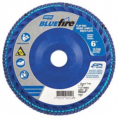 H5972 Fiber Disc 6 in Dia 7/8in Arbor P80 Grit