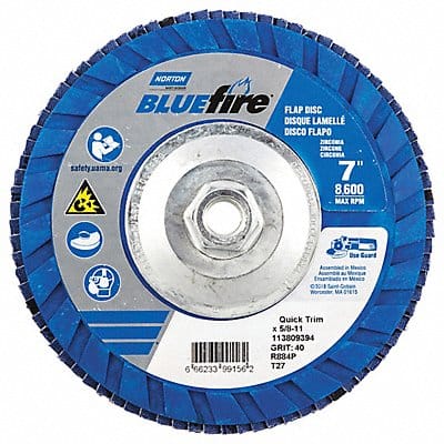 H5976 Fiber Disc 7 in Dia 5/8in Arbor P40 Grit