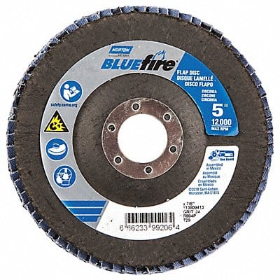 H7381 Fiber Disc 5 in Dia 7/8in Arbor P24 Grit