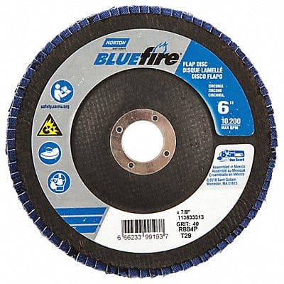 H7383 Fiber Disc 6 in Dia 7/8in Arbor P40 Grit