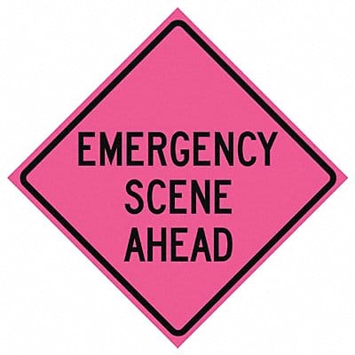 Emergency Scene Ahead Sign 48 x48