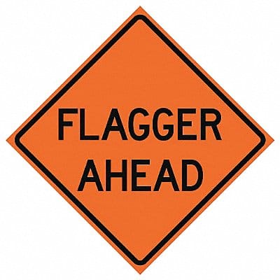 Flagger Ahead Traffic Sign 48 x 48