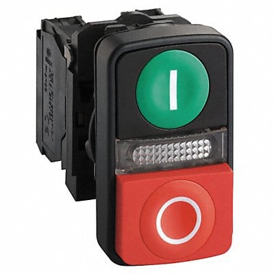Illum Push Button 22mm 1NO/1NC Green/Red