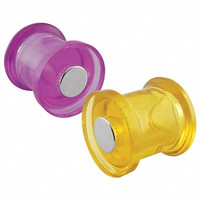 Magnetic Push Pins Purple Yellow PK10