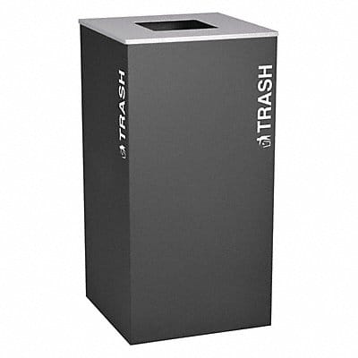 Trash Can Square 36 gal Black