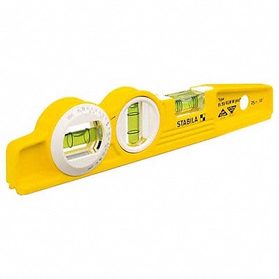 Torpedo Level Aluminum 10 in L 3 Vials