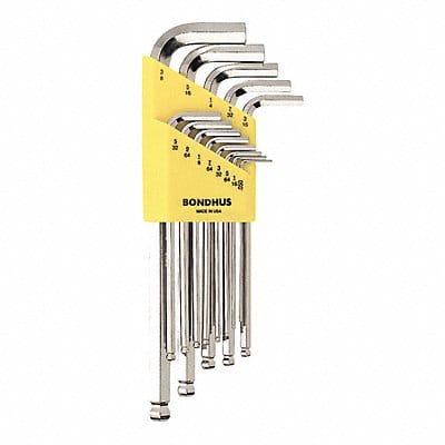 Set 13 Plated Ball End L-Wrenches- Long