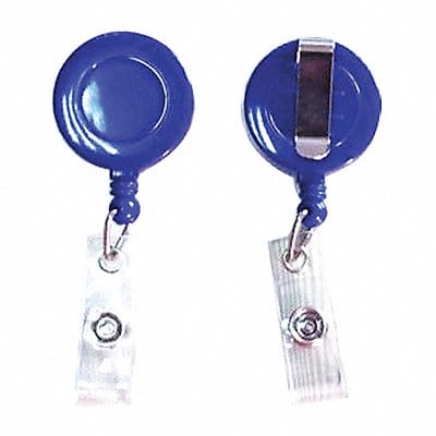 Badge Reel Retractable/Clip Blue PK10
