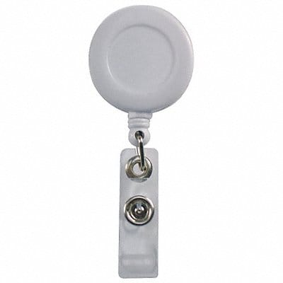 Badge Reel Retractable w/Clip WH PK10
