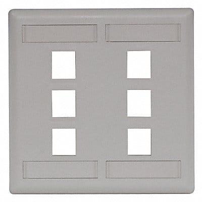 Plate 6 Ports Office White Flush