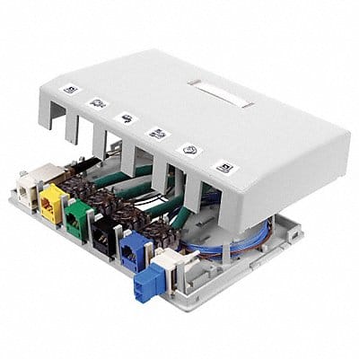 Surface Mount Box 6 Ports White
