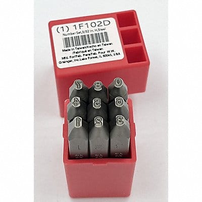 Number Set 3/32 in H Steel