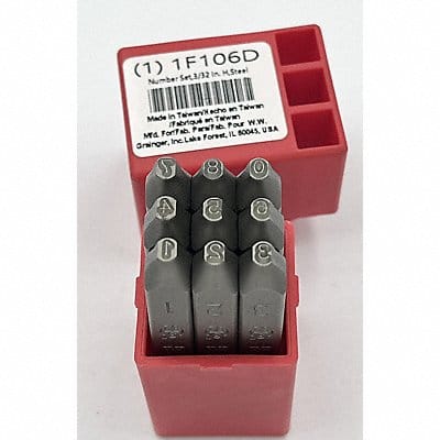 Number Set 3/32 in H Steel