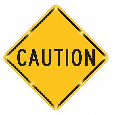 LED Sign Caution Aluminum 30 x 30