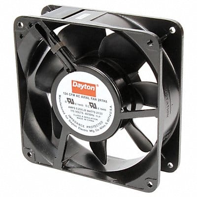 Axial Fan Square 4-11/16 H 124/112 CFM