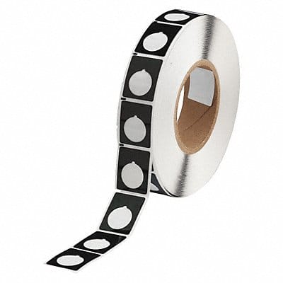 Label Black Glossy Polyester 1-13/64 W