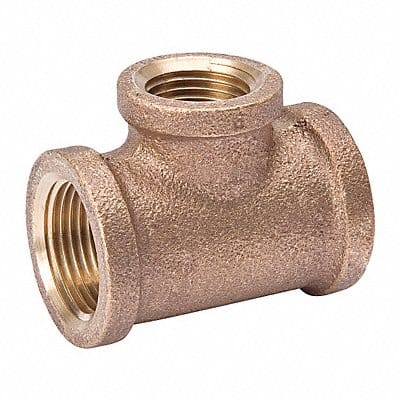 Reducing Tee Red Brass 1/2 x 1/2 x 1/4