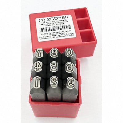 Number Set 1/4 in H Steel