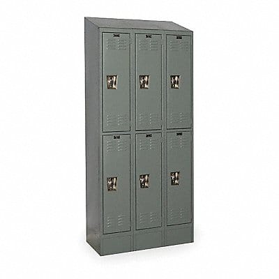 D4818 Wardrobe Locker Lvrd 3 Wide 2 Tier Gray